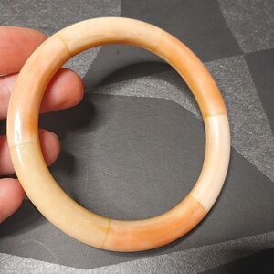 Vintage Pink & White Bangle Bracelet